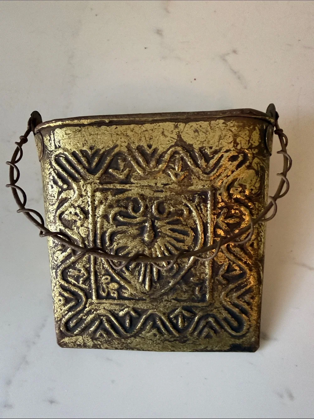 Vintage Hosley Metal Wall Pocket Small